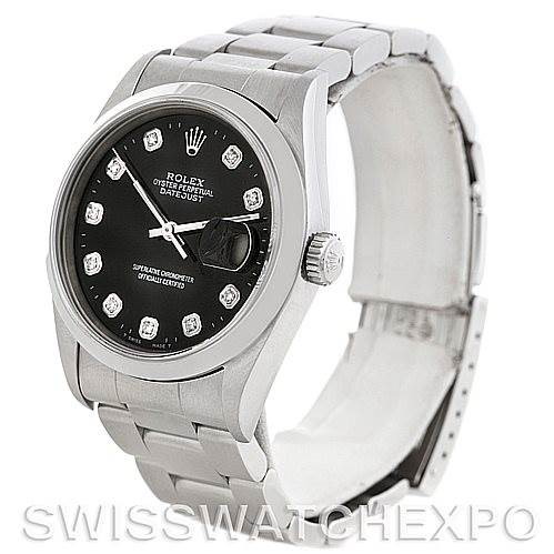 Rolex Datejust Mens Steel Diamond Watch 16220 SwissWatchExpo
