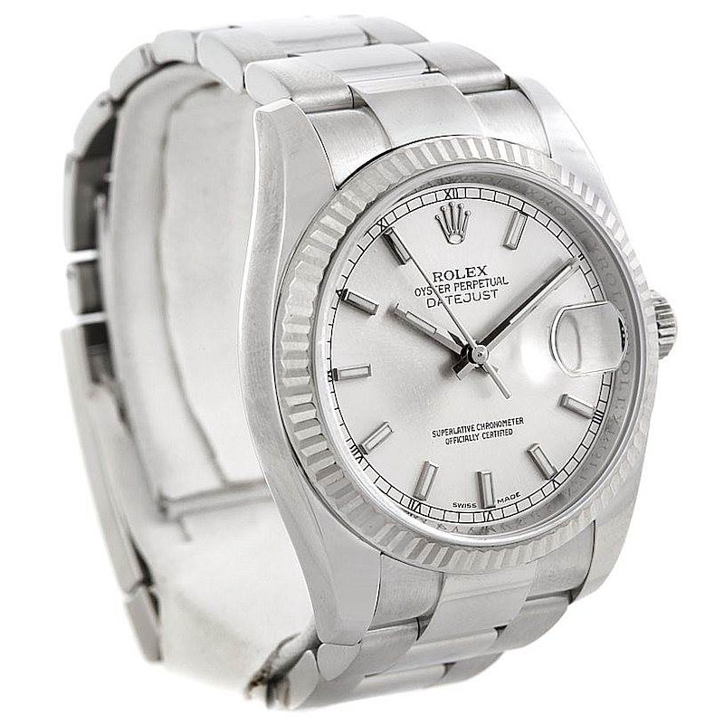 Rolex Datejust Mens Steel 18K White Gold Watch 116234 SwissWatchExpo