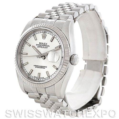 Rolex Datejust Mens Steel 18K Whie Gold Watch 116234 SwissWatchExpo