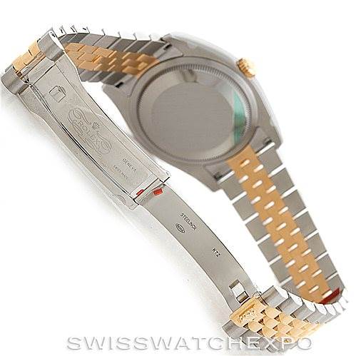 This image shows the back view of a Rolex Datejust 116233 Men's Stainless Steel Silver Dial 116233 Men's Stainless Steel Silver Dial watch, focusing on the bracelet and clasp mechanism.