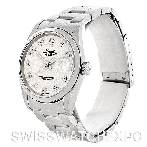 The image shows a Rolex Datejust 16220 Men's Stainless Steel Beige Dial 16220 Men's Stainless Steel Beige Dial watch at a slight angle, displaying the dial, case, crown, and part of the bracelet.