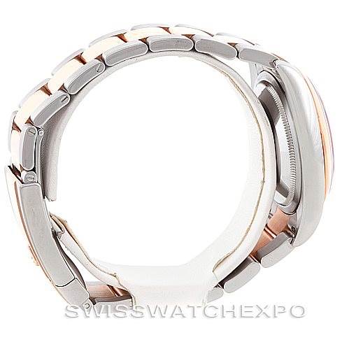 The image shows a side profile of a Rolex Datejust 116201 Men's Steel and Gold (two tone) Black Dial 116201 Men's Steel and Gold (two tone) Black Dial watch, highlighting its clasp and part of the case.