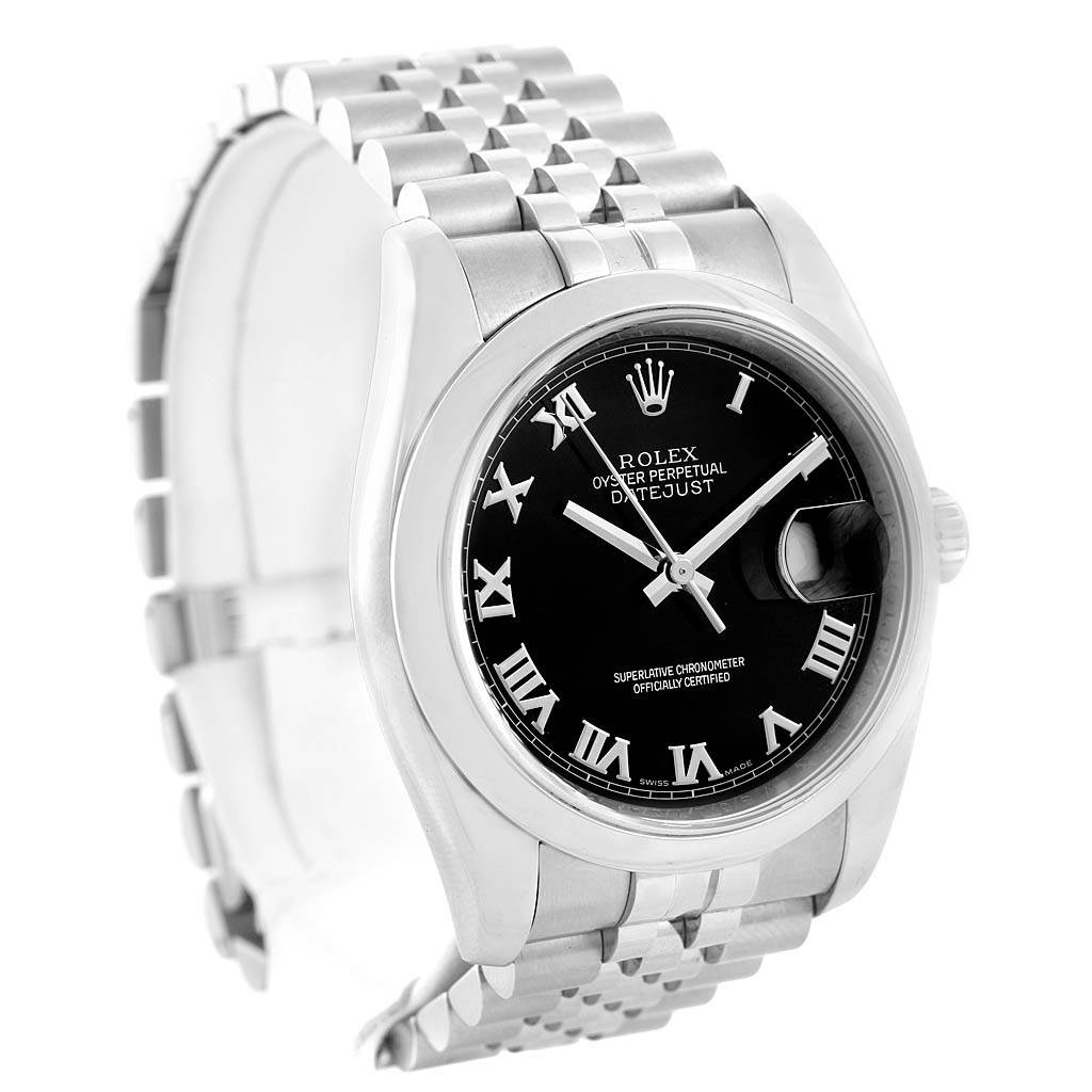 rolex datejust steel black dial