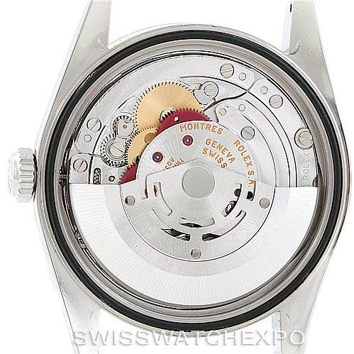 The image shows the internal movement and mechanism of a Rolex Datejust 16234 Men's Stainless Steel Silver Dial 16234 Men's Stainless Steel Silver Dial watch, viewed from the back.