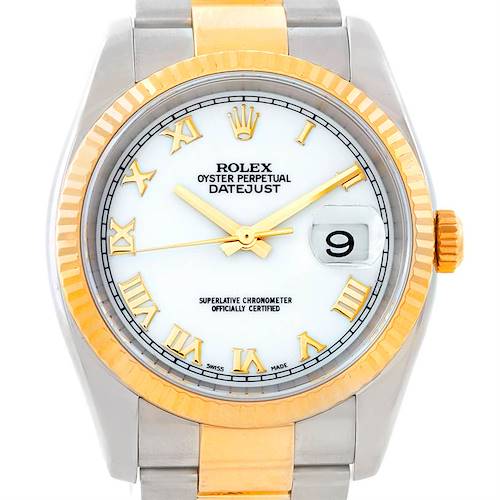 Photo of Rolex Datejust Mens Steel 18K Yellow Gold Watch 116233