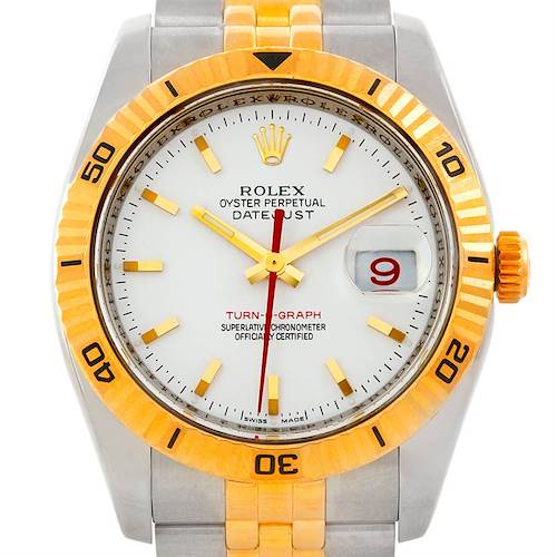 Photo of Rolex Thunderbird Turnograph Steel 18k Yellow Gold Watch 116263