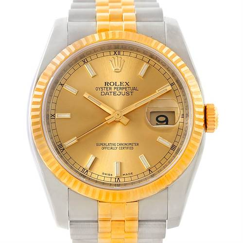 Photo of Rolex Datejust Mens Steel 18K Yellow Gold Watch 116233 Unworn