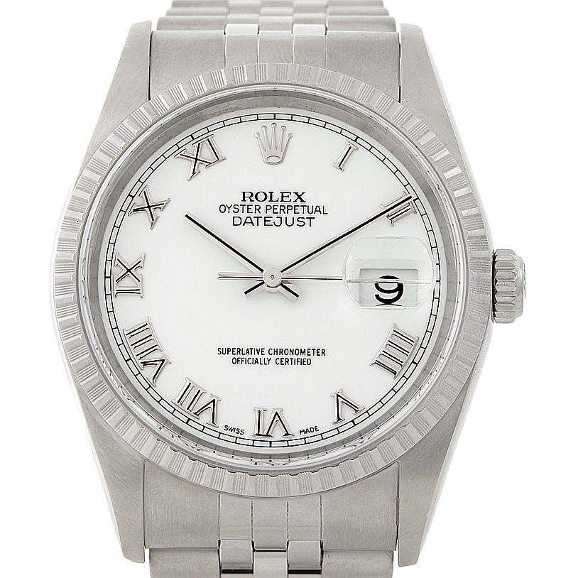 rolex datejust white roman