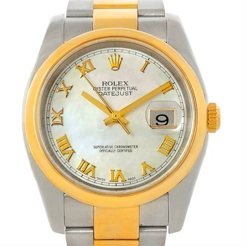 Photo of Rolex Datejust Mens Steel 18K Yellow Gold Watch 116203