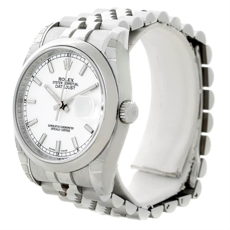 Rolex Datejust Mens Steel White Dial Watch 116200 Unworn SwissWatchExpo