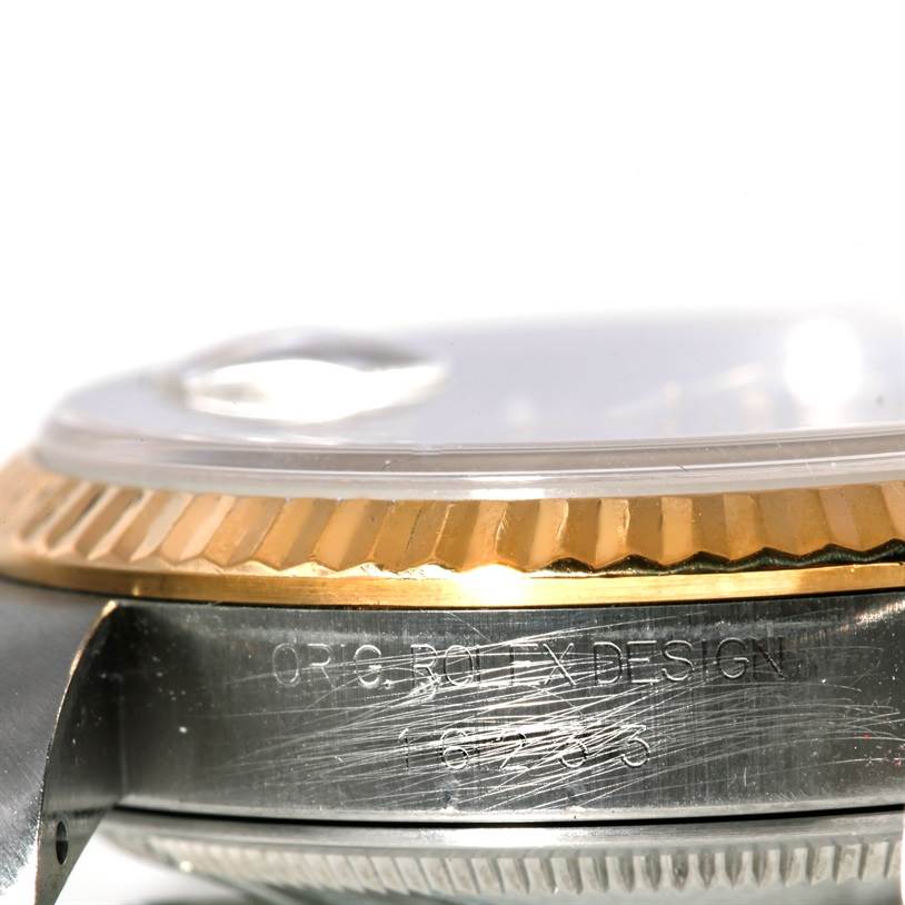 Rolex Datejust Steel 18k Yellow Gold Blue Diamond Dial Watch 16233 ...