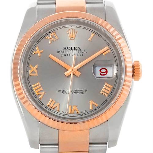 Photo of Rolex Datejust Mens Steel 18k Rose Gold Watch 116231