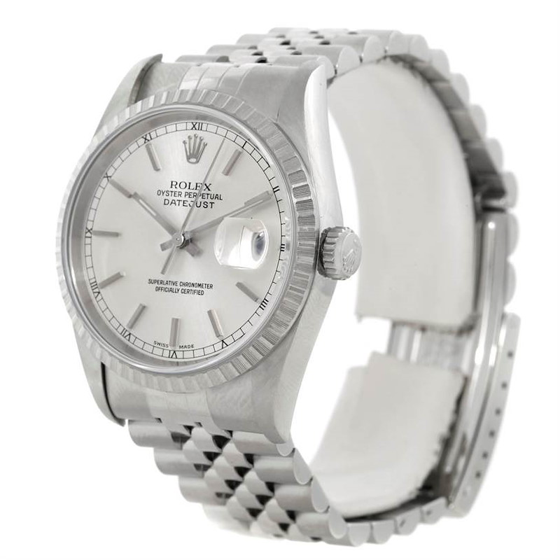 Rolex Datejust Stainless Steel Silver Dial Mens Watch 16220 SwissWatchExpo