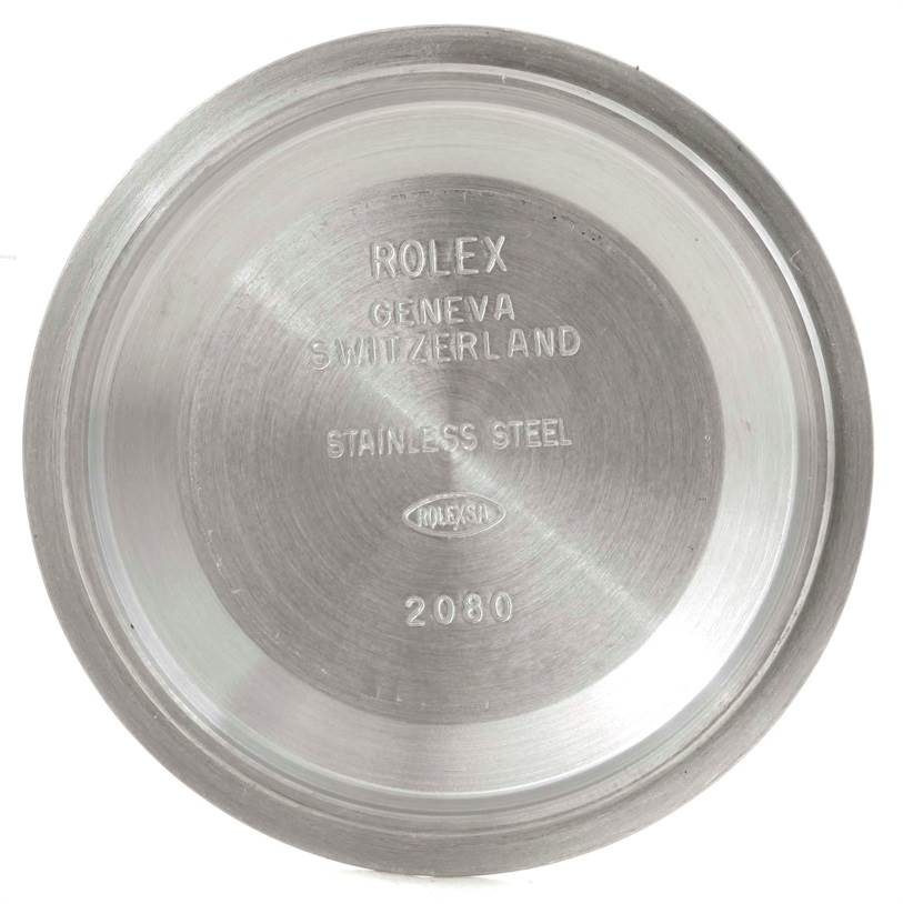 The image shows the inside of the stainless steel case back of a Rolex Datejust 116234 Women's Stainless Steel White Dial 116234 Women's Stainless Steel White Dial watch.