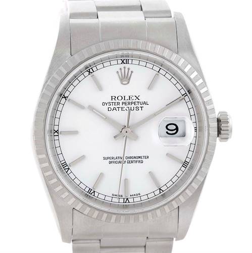 Photo of Rolex Datejust White Dial Stainless Steel Mens Watch 16220