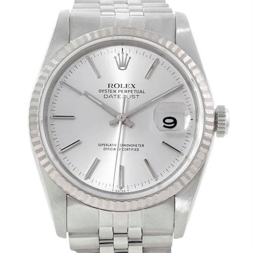 Photo of Rolex Datejust Steel 18k White Gold Dial Mens Watch 16234