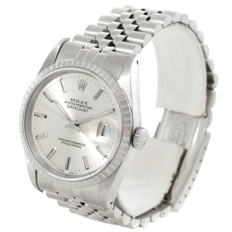 Rolex Datejust Stainless Steel Silver Dial Steel Mens Watch 16220 SwissWatchExpo
