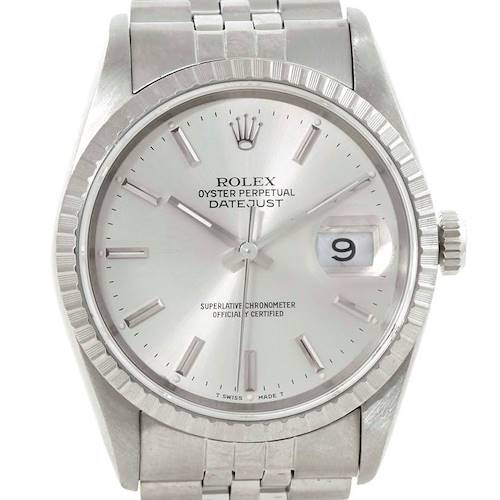 Photo of Rolex Datejust Stainless Steel Silver Dial Steel Mens Watch 16220