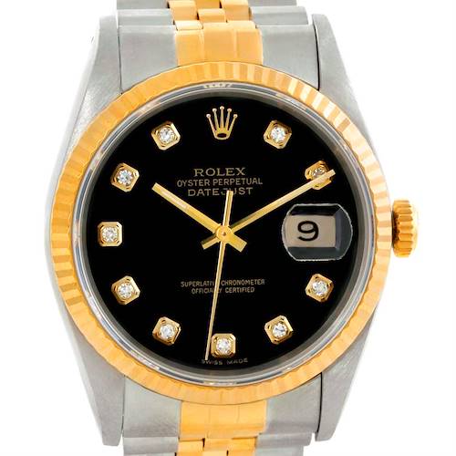 Photo of Rolex Datejust Steel 18k Yellow Gold Diamond Watch 16233