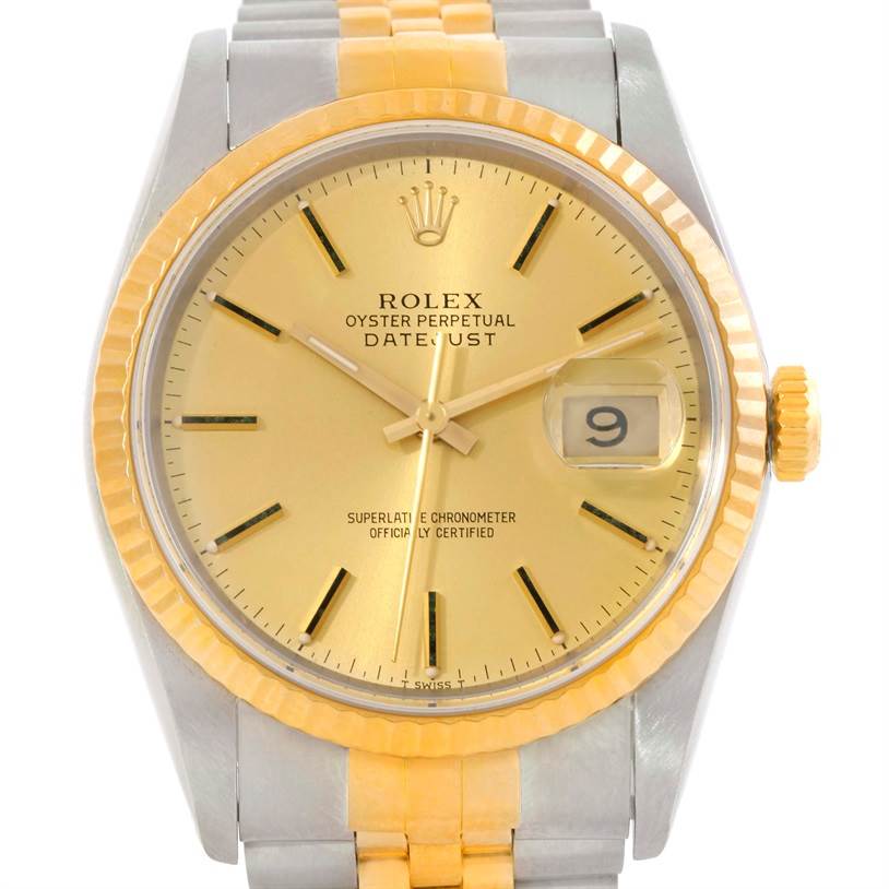 Rolex Datejust Steel 18k Yellow Gold Jubilee Bracelet Watch 16233 ...