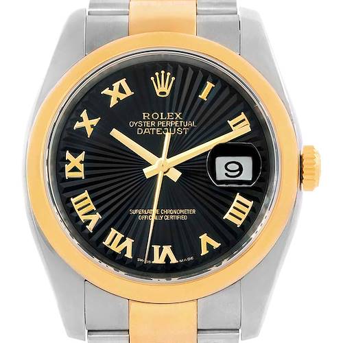Photo of Rolex Datejust Mens Steel Yellow Gold Sunbeam Dial Watch 116203 Box Papers