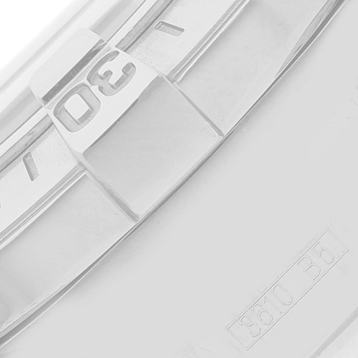 This close-up image shows the bezel with "30" marking and a section of the outer edge on a Breitling Superocean A13340 Men's Stainless Steel Black Dial A13340 Men's Stainless Steel Black Dial watch.