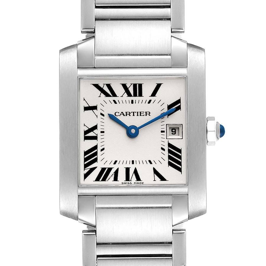 Cartier Tank Francaise Midsize Silver Dial Ladies Watch W51011Q3 SwissWatchExpo
