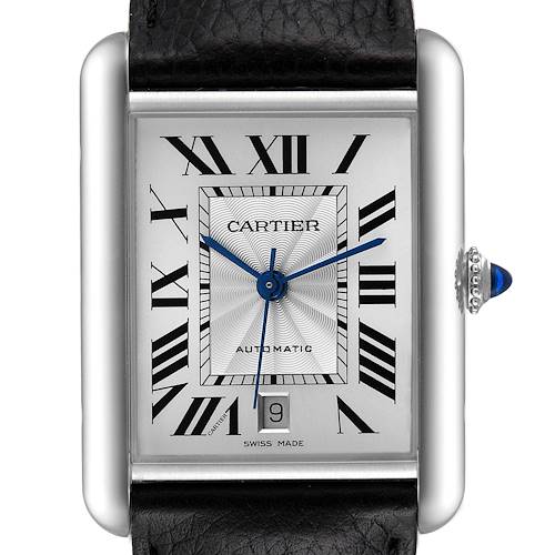Photo of Cartier Tank Must Large Steel Silver Dial Mens Watch WSTA0040 Box Card
