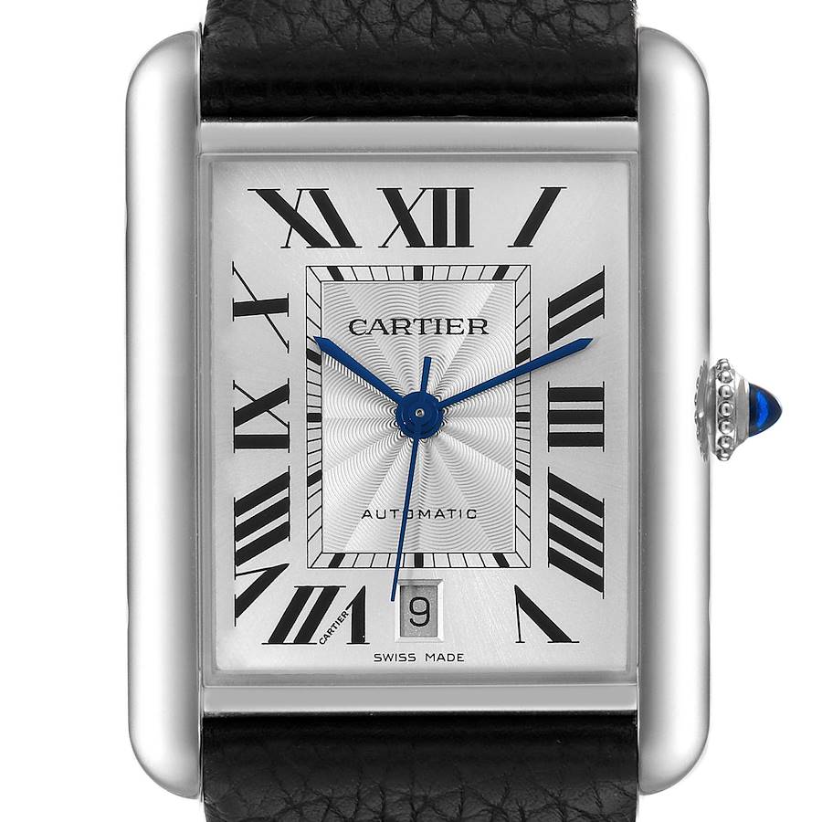 Cartier Tank Must Large Steel Silver Dial Mens Watch WSTA0040 Box Card SwissWatchExpo