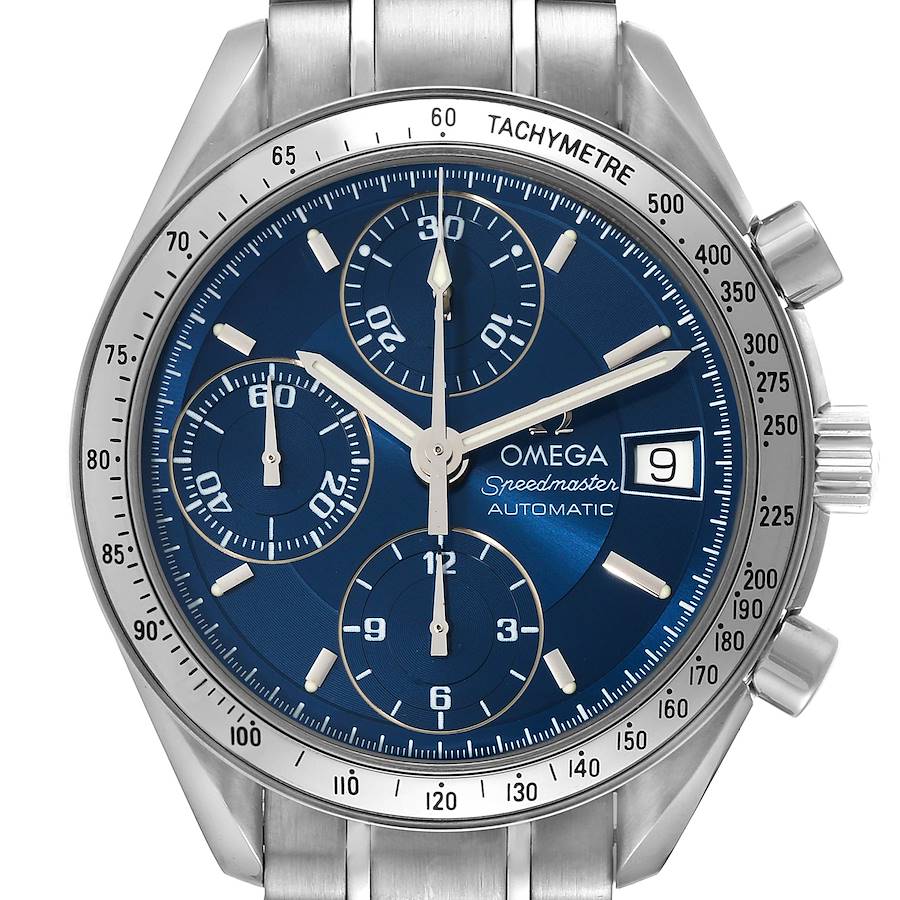 Omega Speedmaster Date 39mm Automatic Blue Dial Steel Mens Watch 3513.80.00 SwissWatchExpo