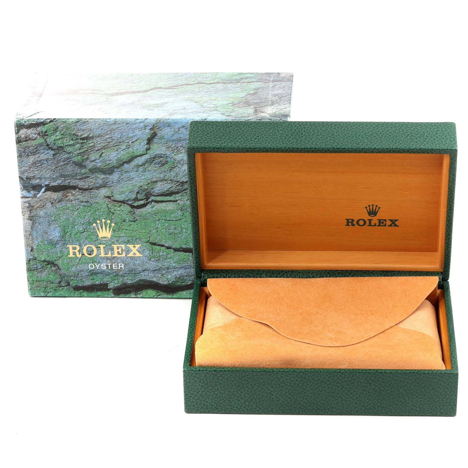 This image shows the packaging and presentation box for the Rolex Air-King 14010 Men's Stainless Steel White Dial 14010 Men's Stainless Steel White Dial model, including the outer and inner boxes.