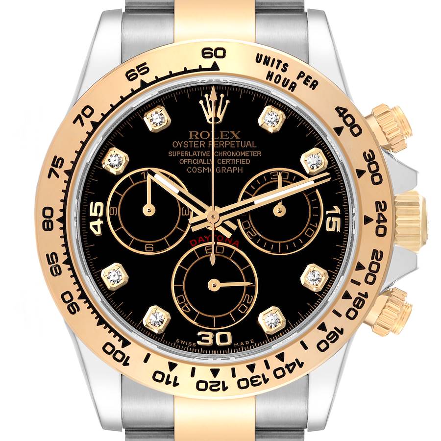 Rolex Daytona Steel Yellow Gold Diamond Mens Watch 116503 Box Card SwissWatchExpo