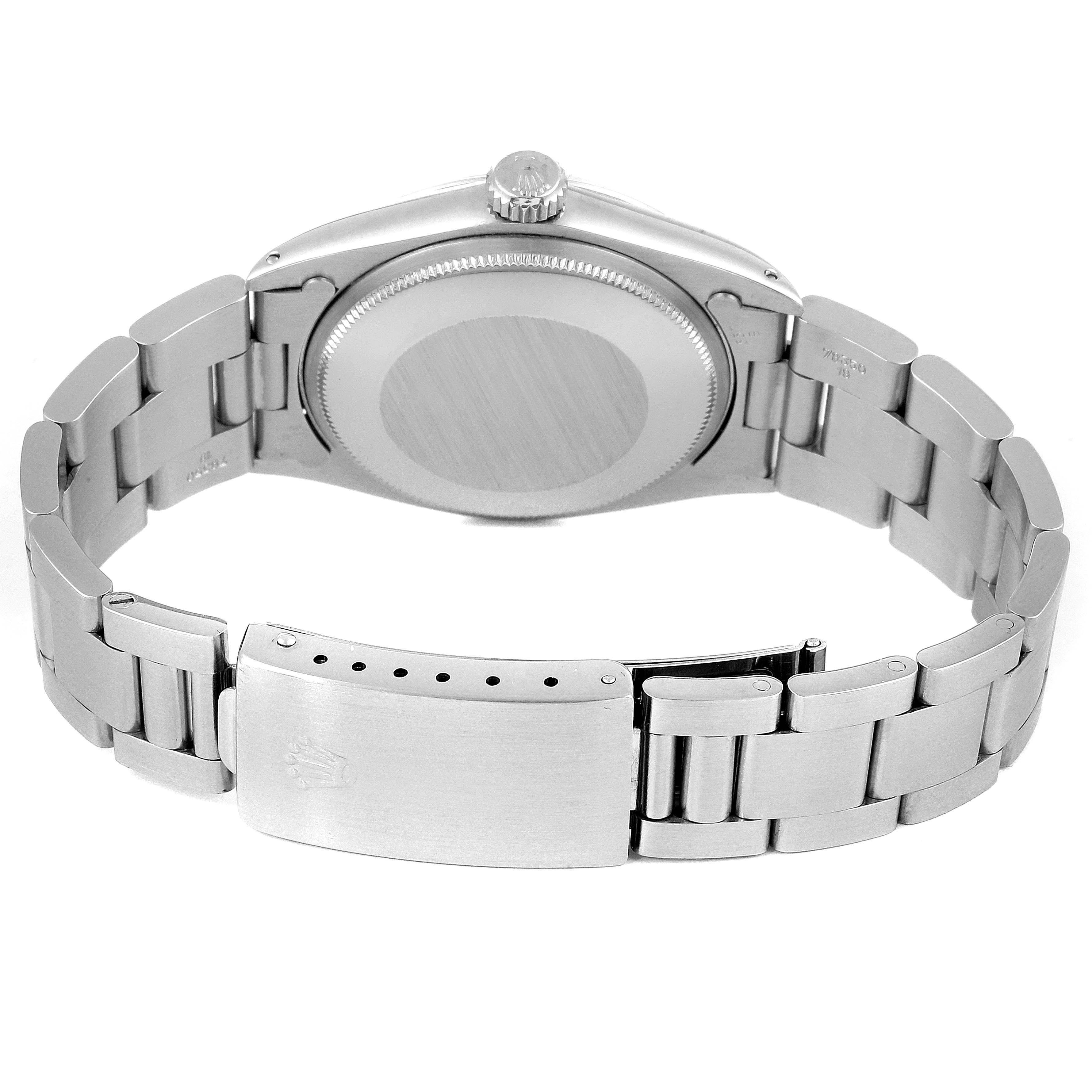 This image shows the backside and bracelet of the Rolex Vintage Collection 1500 Men's Stainless Steel Silver Dial 1500 Men's Stainless Steel Silver Dial watch.