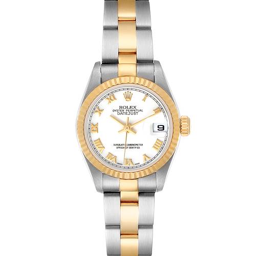 Photo of Rolex Datejust 26 Steel Yellow Gold White Roman Dial Watch 79173