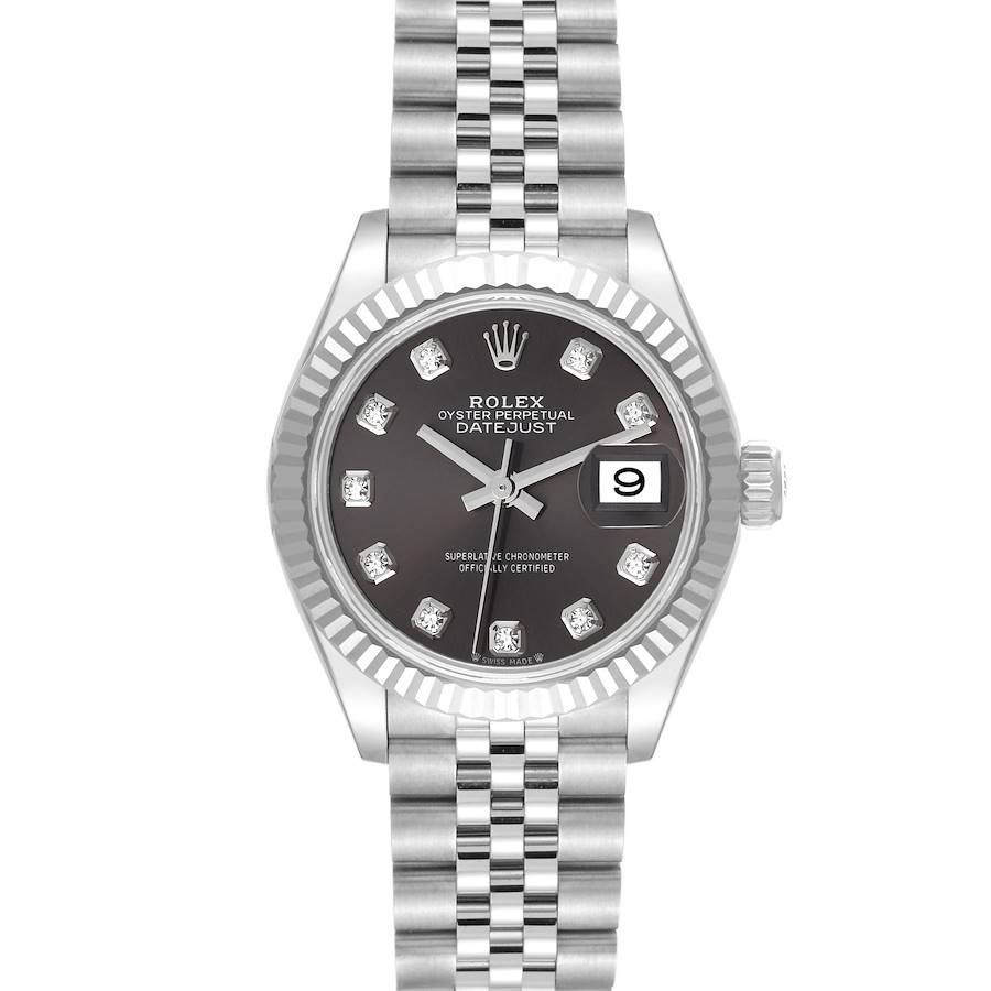 Rolex Datejust 28 Steel White Gold Grey Diamond Dial Ladies Watch 279174 Unworn SwissWatchExpo