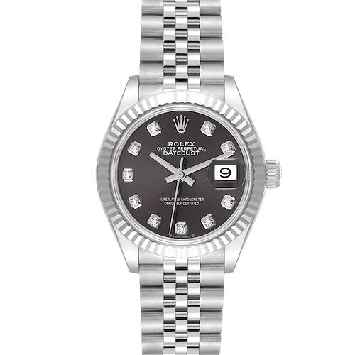 Photo of Rolex Datejust 28 Steel White Gold Grey Diamond Dial Ladies Watch 279174 Unworn