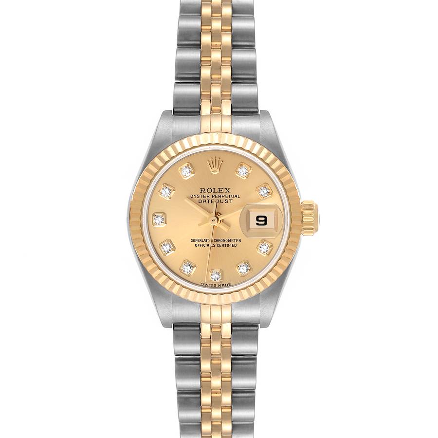 Rolex Datejust Steel Yellow Gold Diamond Dial Ladies Watch 79173 Box Papers SwissWatchExpo