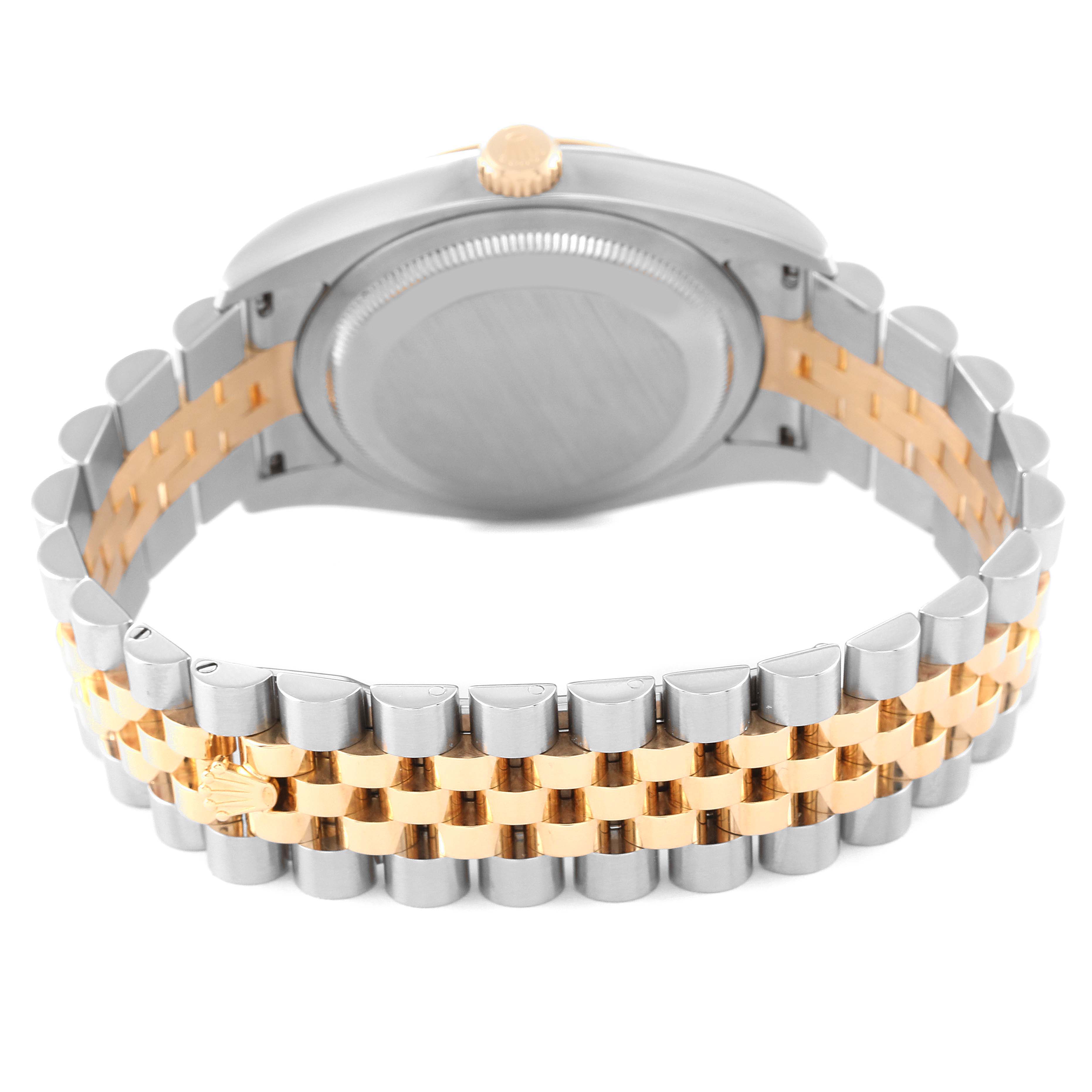 The image shows the back case and bracelet of a Rolex Datejust 116233 Men's Steel and Gold (two tone) Champagne Dial 116233 Men's Steel and Gold (two tone) Champagne Dial watch, viewed from the rear.