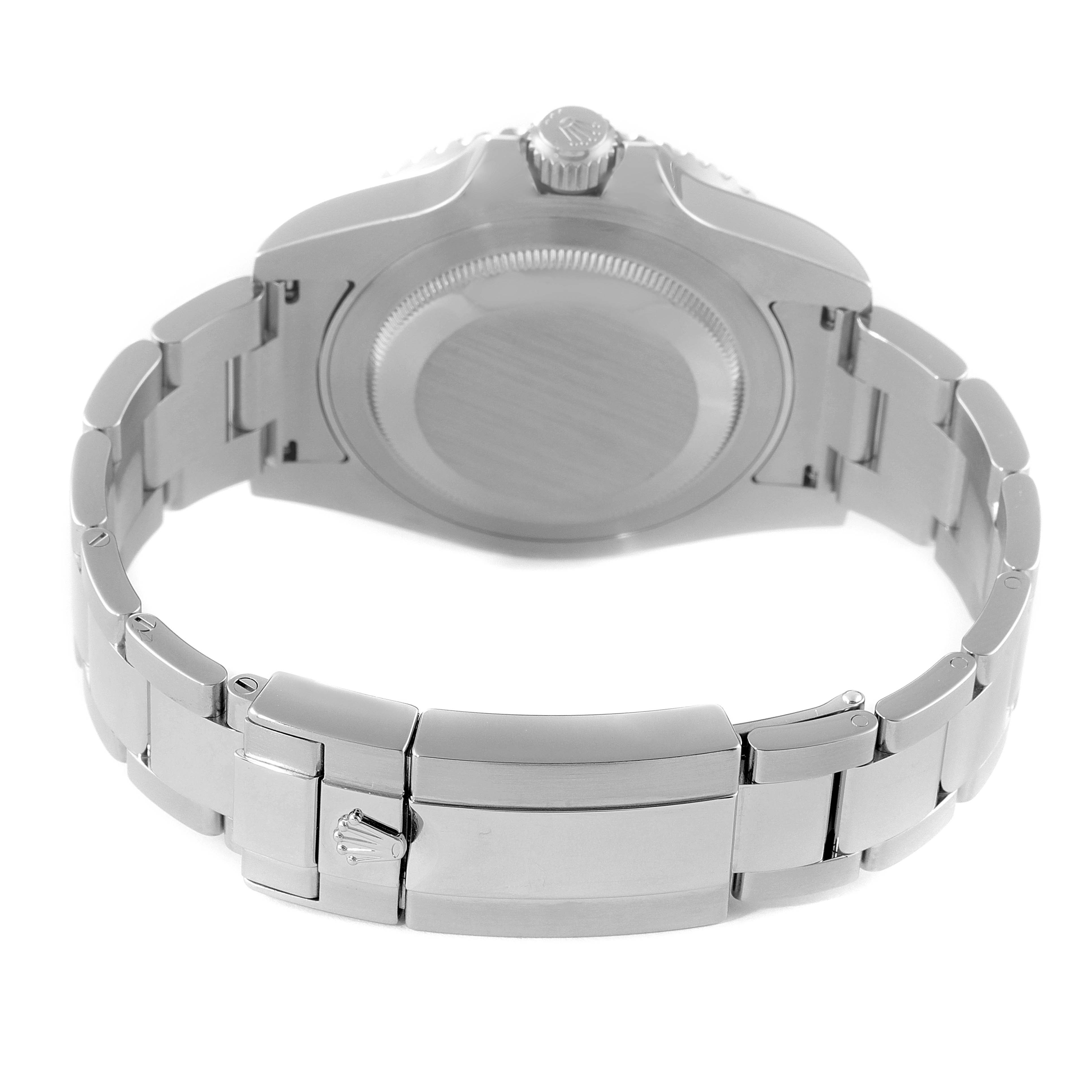 This image shows the back case and bracelet clasp of the Rolex GMT-Master 116710 Men
s Stainless Steel Black Dial 116710 Men
s Stainless Steel Black Dial watch from a rear angle.