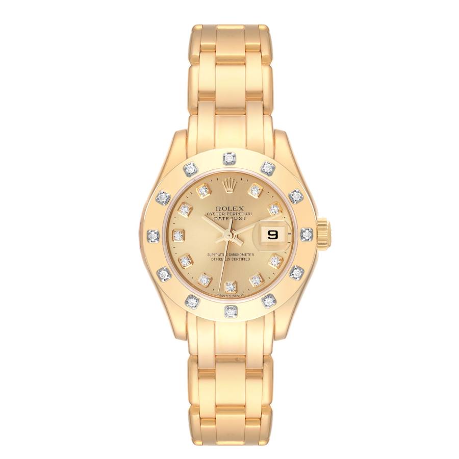 Rolex Pearlmaster Yellow Gold Diamond Ladies Watch 80318 SwissWatchExpo