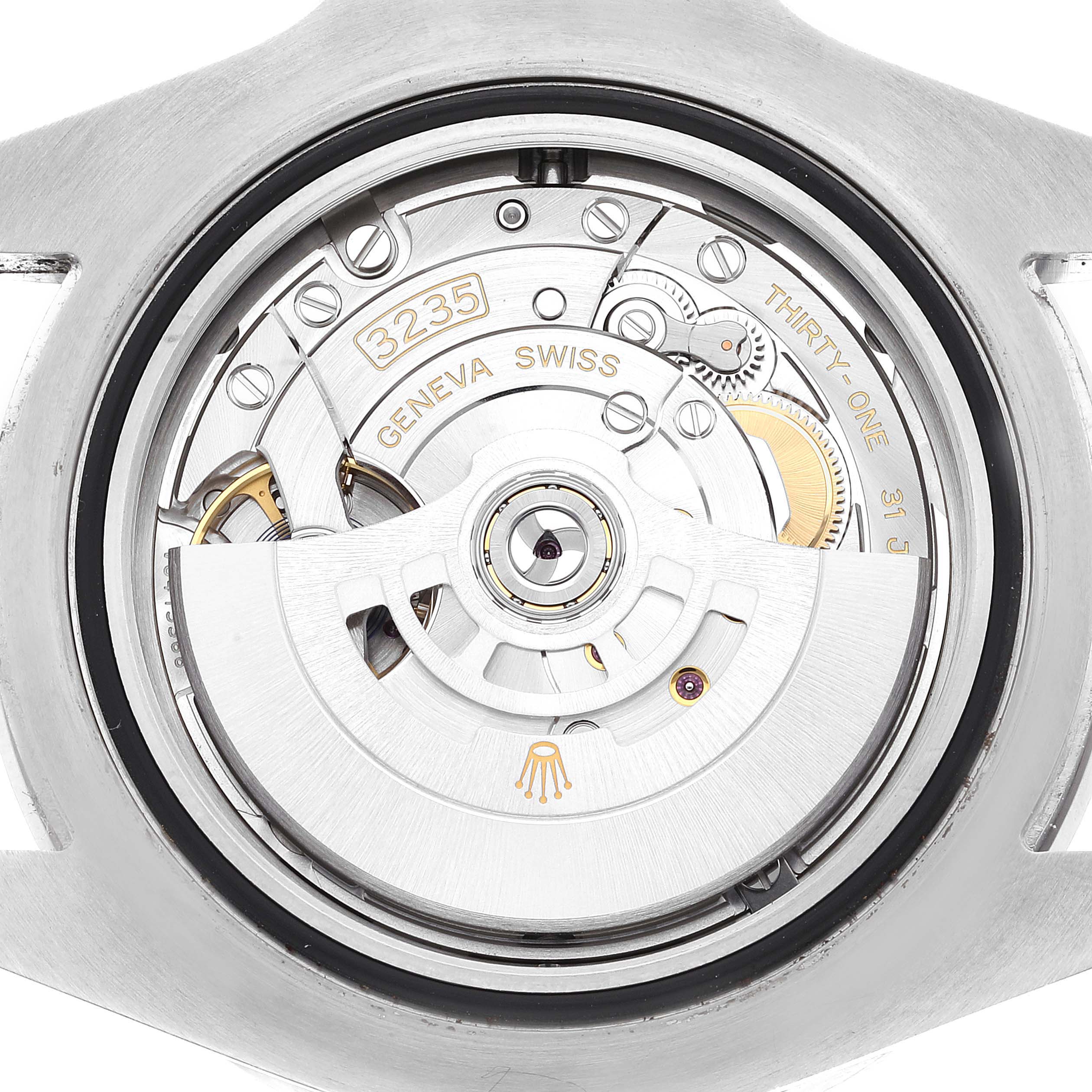 This image shows the movement mechanism of a Rolex Sea-Dweller 126600 Men
s Stainless Steel Black Dial 126600 Men
s Stainless Steel Black Dial watch, specifically the caliber 3235.