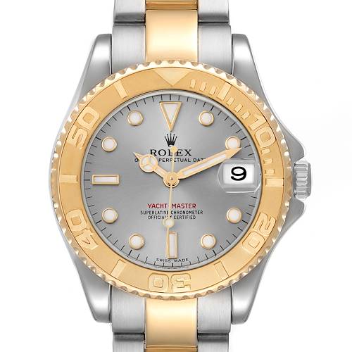 Photo of Rolex Yachtmaster Midsize Steel Yellow Gold Mens Watch 168623 Box Service Card
