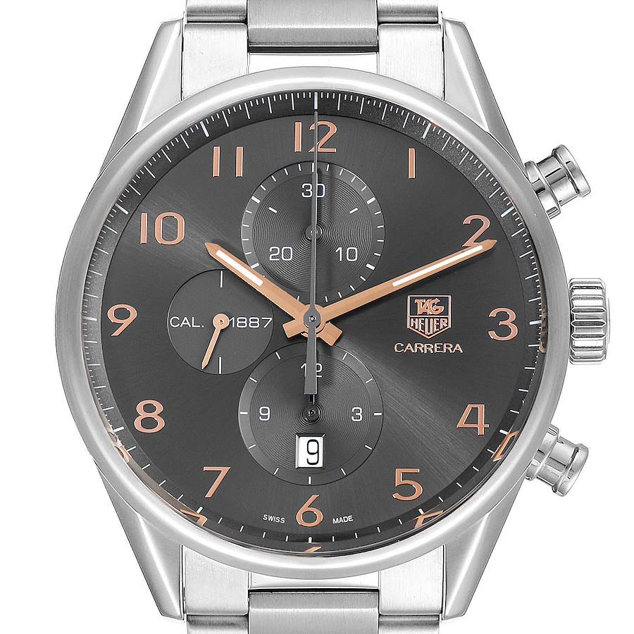 Tag Heuer Carrera 1887 Grey Dial Chronograph Steel Mens Watch CAR2013 SwissWatchExpo