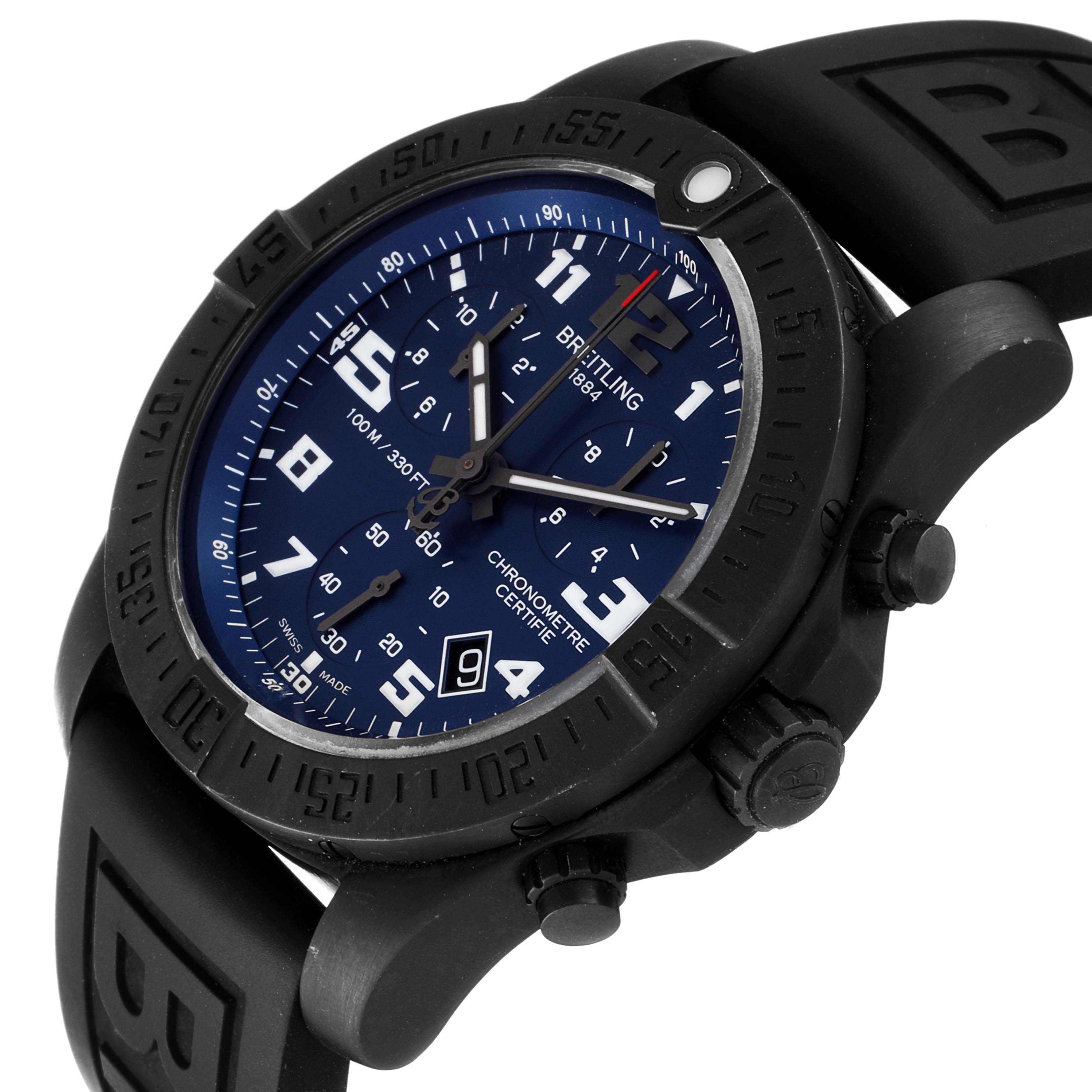 This is a Breitling Professional Series V73330 Men
s Titanium Blue Dial V73330 Men
s Titanium Blue Dial watch, shown at a three-quarter angle with a focus on the face and side buttons.