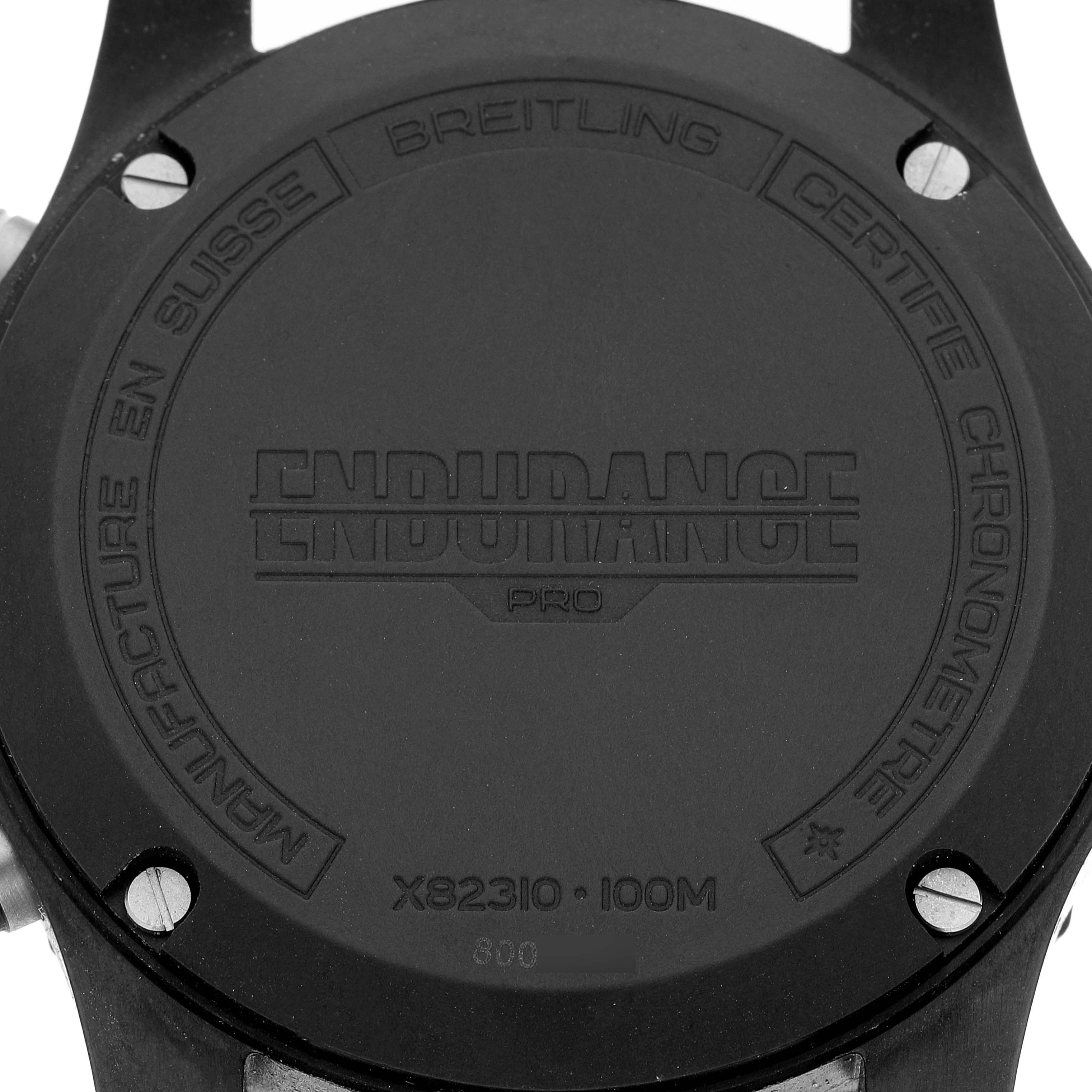 The image shows the back of the Breitling Professional Series X82310 Men's Ceramic Black Dial X82310 Men's Ceramic Black Dial Endurance Pro watch.