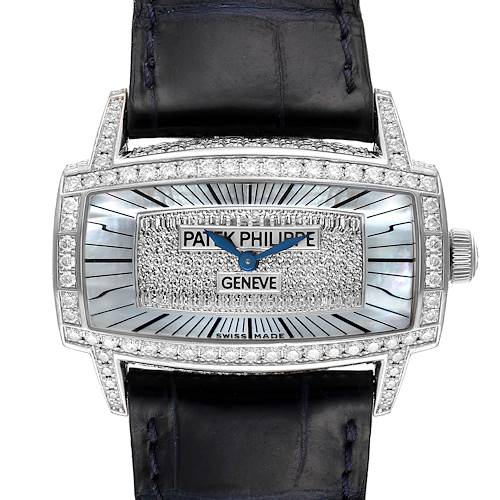 Photo of Patek Philippe Gondolo White Gold Mother of Pearl Diamond Ladies Watch 4992 Papers
