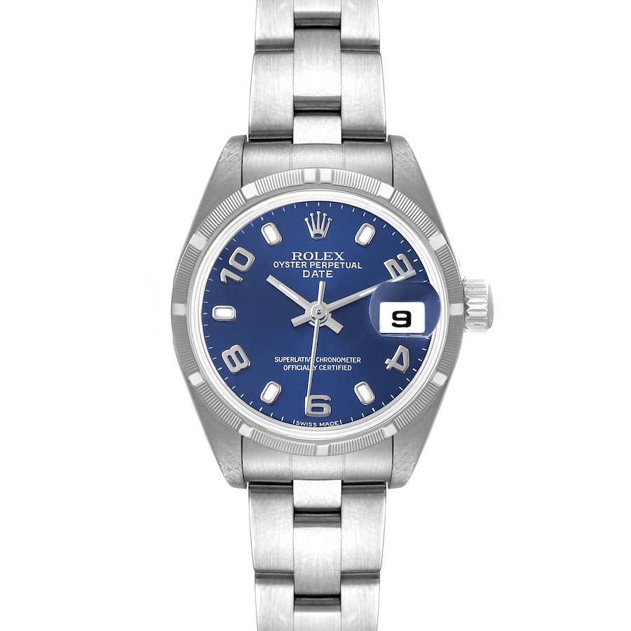 Rolex Date Stainless Steel Blue Dial Stainless Steel Ladies Watch 79190 SwissWatchExpo