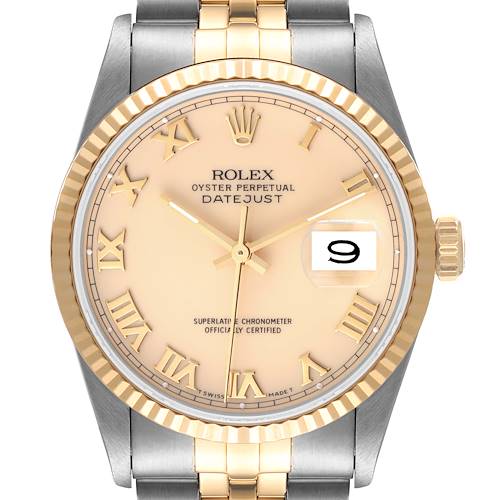 Photo of NOT FOR SALE Rolex Datejust Steel Yellow Gold Ivory Roman Dial Mens Watch 16233 Box Papers PARTIAL PAYMENT