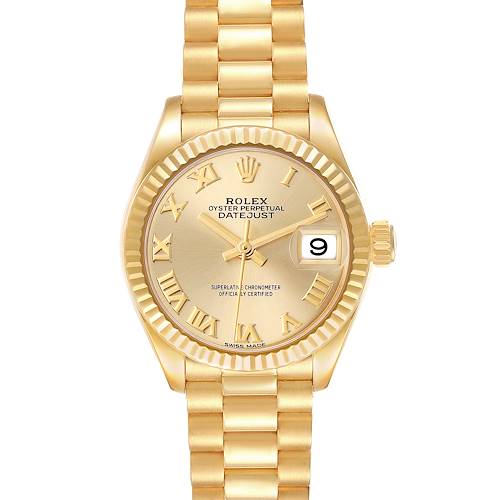 Photo of Rolex President Datejust Yellow Gold Champagne Dial Ladies Watch 279178