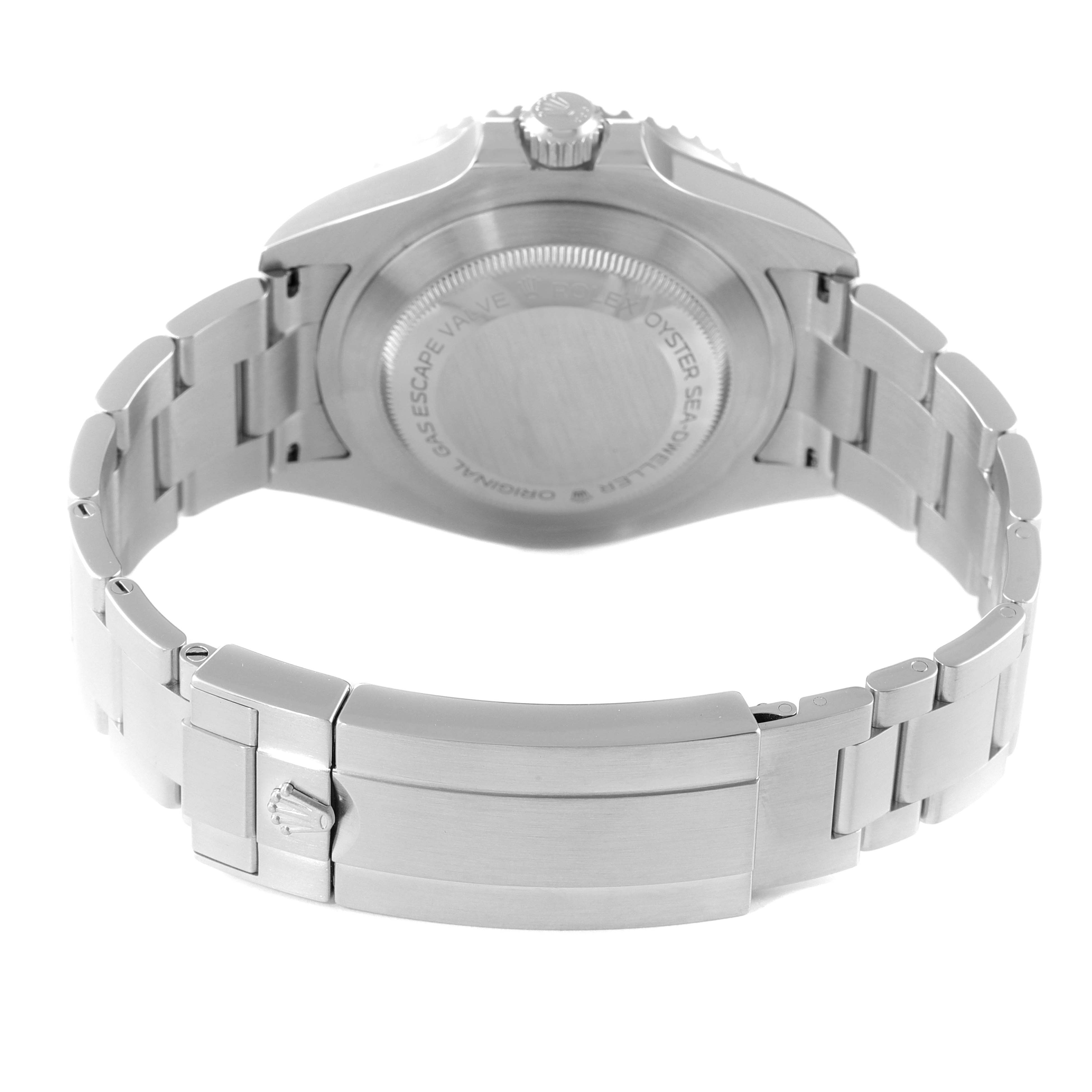 The image shows the back and clasp of the Rolex Sea-Dweller 126600 Men
s Stainless Steel Black Dial 126600 Men
s Stainless Steel Black Dial watch.